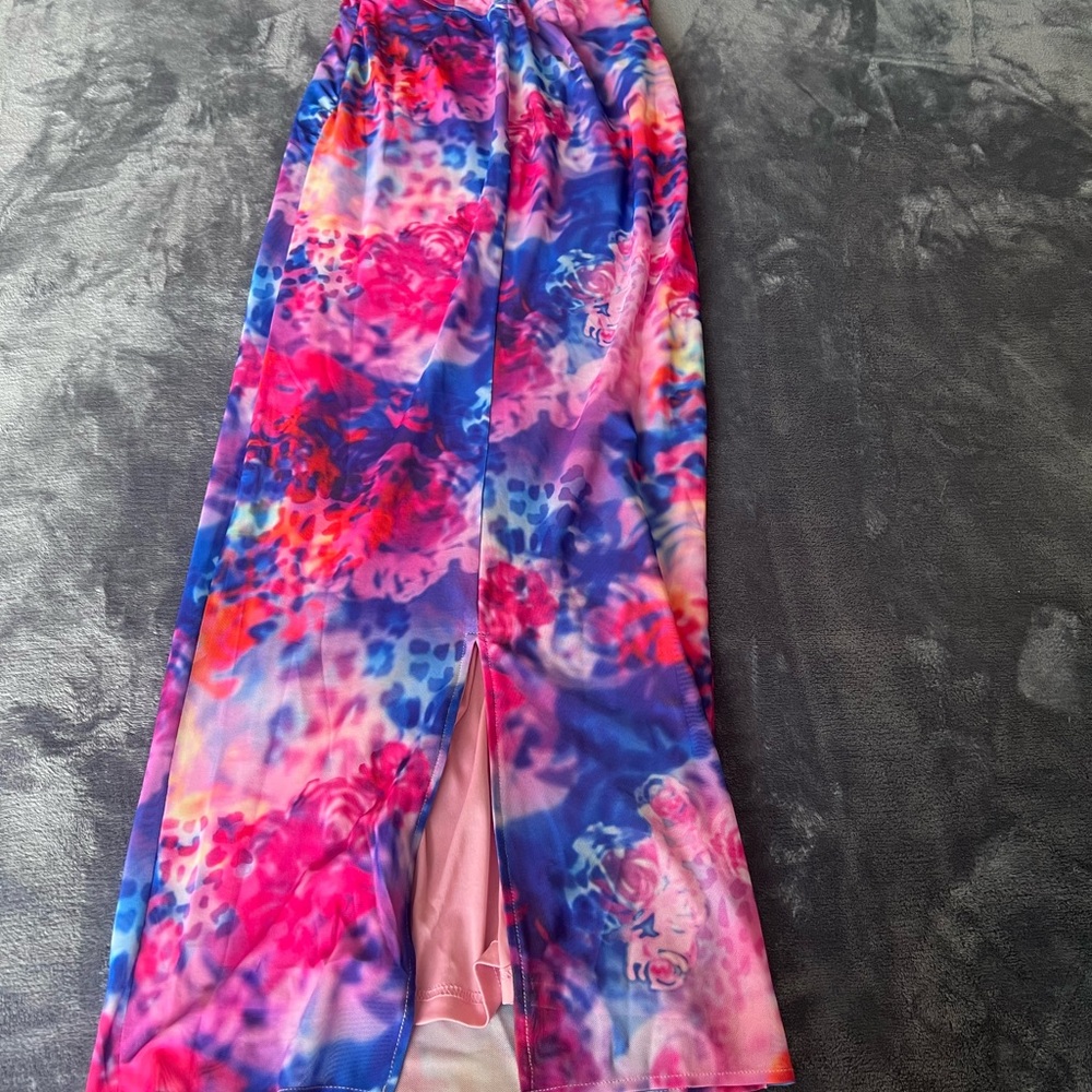 Fashion Nova Blue and Pink Maxi Dress - Picture 2 of 5